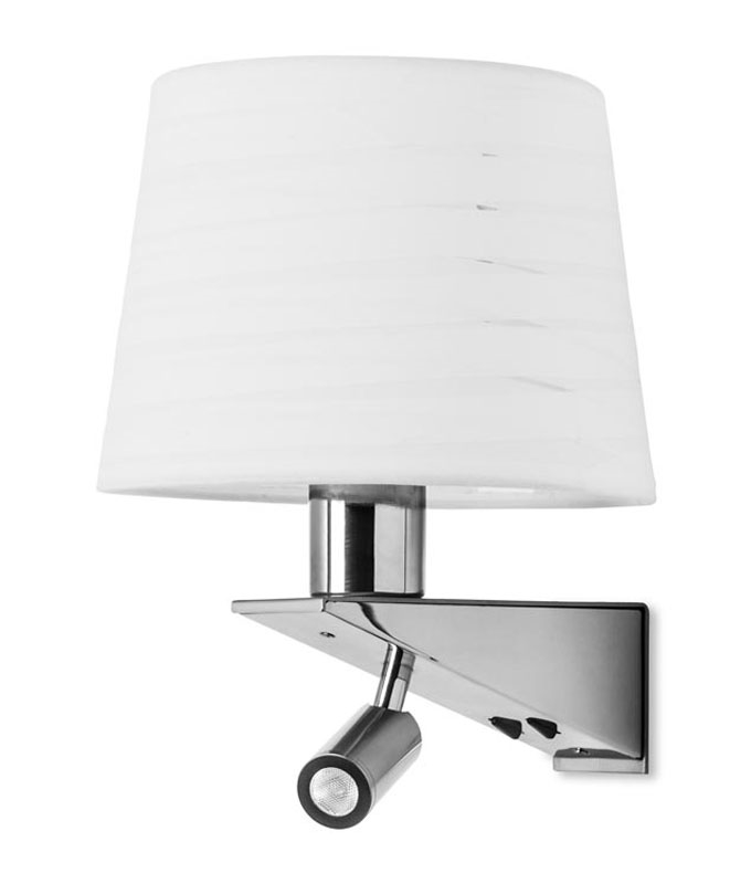 Bedside Light with LED Spot Light Satin Nickel