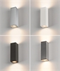 Long Boxed Rectangular Up & Down IP44 Outdoor Wall Light