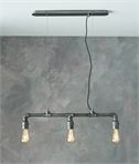 Exposed Pipe Industrial 3 Light Linear Pendant