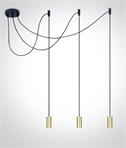 3 Flex Spider Pendant for Decorative Lamps - Black & Brass Lampholders