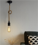 Twisted Rope Flex Pendant with Black Lampholder & Ceiling Rose