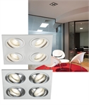 Recessed Square 4-Light GU10 Adjustable Downlight