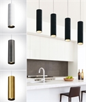 Cylinder Pendant for GU10 Lamp - Black, White, Grey or Brass Finishes