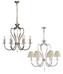 Stylish 6 Light Chandelier - Cut Glass Bobeches Optional Shades