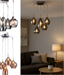 Glass 5 Light Cluster Pendant - Max Drop 1200mm