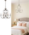 Stylish 6 Light Chandelier - Cut Glass Bobeches Optional Shades