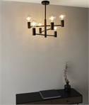 Modern Semi-Flush Bare Bulb 6 Light Chandelier