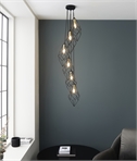 Modern Geometric Shaded 6 Light Cluster Pendant