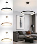Wire-Suspended CCT Variable LED Ring Pendant 61cm - Angled Diffuser