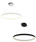 LED Interior Illumination Ring Pendant Diameter 700mm - White or Black