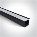 2m Recessed aluminium profile with PC opal or black diffuser for 30mm Led Strip