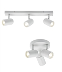 Modern Matt White Bathroom Spotlights - IP44 uses GU10 Mains Bulbs