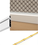LED Skirting Board Profile - 80mm Aluminium with Opal Diffuser