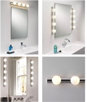 Bathroom Mirror Wall Lights - Opal Glass Globes