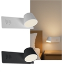 Wall Mounted LED Bedside Reading Light with Uplight - Adjustable with Two Switches