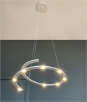 Modern spiral LED pendant with clean white finish - Eight Cree Chips giving a warm white light