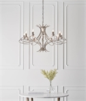 Contemporary Polished Nickel 12 Arm Art Nouveau Chandelier