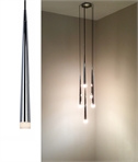 Long Drop 5 Light Pendant with Fluted Chrome Shades 
