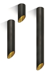 Tubular Bell Style Ceiling Fixed Downlight - Black with Gold Reflector 
