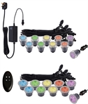 Ten Waterproof Colour Controllable LED Lights with Remote 