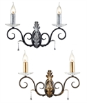 Elegant Rococo Style Wall Light - Crystal Adorned
