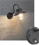 Black Swan Neck PIR Fisherman Style Wall Light