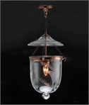 Georgian Decorated Bell Jar Hall Lantern - Copper Details