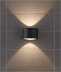 LED Up & Down Black Wall Light - IP65 Rated