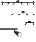 Matt Black Adjustable Spotlight Bar – 2, 4 or 6 GU10 Mains Spots