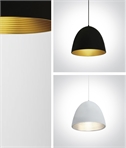 Metal Shade Light Pendants - White or Black 30cm Cone Design