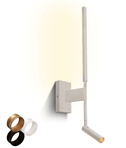 Dual LED Wall Light with Reading Spotlight and Wall Wash - Black or White