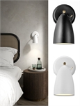Bullet Shade Wall Mounted Bedside Reading Light - Fully Adjustable and switched