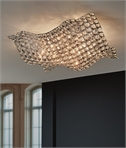 Flush Ceiling Light with Clear and Smoke Crystal Detail