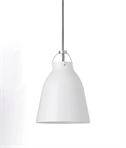 Caravaggio Gloss White Pendant - Grey Cord