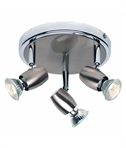 Round Adjustable Triple Spot Plate - Satin Nickel & Chrome Finish