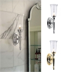 Torch Design Wall Sconce Light For Bathrooms - Clear Glass 