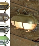 Oval Brass Bulkhead with Eyelid - Marine Style Wall Light