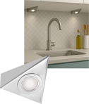 High Output Under Cabinet Triangle LED Light – Brushed Satin Finish, 12V