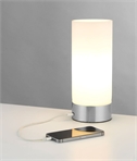 Slim Table Lamp with USB - Opal Glass in Brushed Nickel or Brass