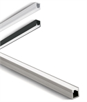 Slim Surface Aluminium LED Profile – 2m with Opal Diffuser for 5mm Tape in Anodised Aluminium, White, or Black Finish