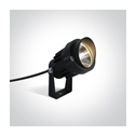 Black 6W garden spot, COB LED, IP65, supplied with spike, for garden illumination.