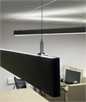 Contemporary Wire-Suspended LED Light Fixture - Direct & Indirect Lighting