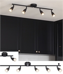Matt Black Adjustable Spotlight Bar – 2, 4 or 6 GU10 Mains Spots