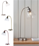 Adjustable Clear Shade Task Table Light - 3 Finishes