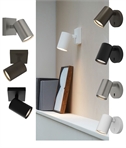 Adjustable Single Spotlight Light, Wall or Ceiling Mounted, Black, White, Nickel or Bronze, Switched or Unswitched, GU10