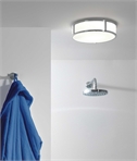 Round Opal Glass and Chrome Flush Light IP44 