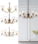 Elegant Art Deco Timeless Design Chandeliers - Antique Brass or Nickel Finish