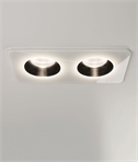 Discontinued - Last One Astro Vetro Twin IP65 White Glass Fixed LED Recessed Downlight 