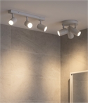Modern Matt White Bathroom Spotlights - IP44 uses GU10 Mains Bulbs