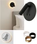 High-Spec LED Wall Light with Reading Lamp and Halo Backlight - Black or White